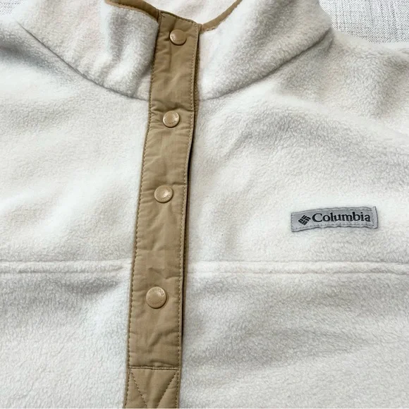COLUMBIA Size XL Chalk White Benton Springs 1/2 Snap Fleece Pullover Outdoor - Picture 8 of 11